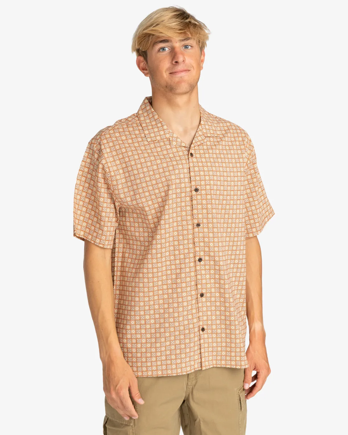 Sundays Vacay Short Sleeve Shirt - Mustard