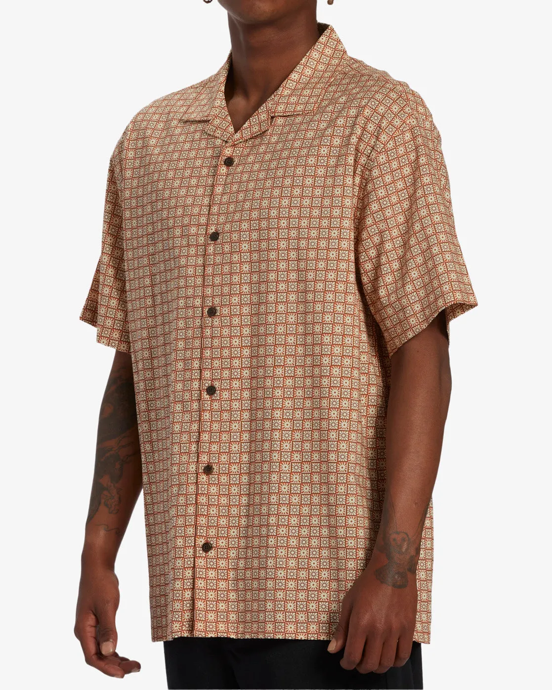 Sundays Vacay Short Sleeve Shirt - Mustard