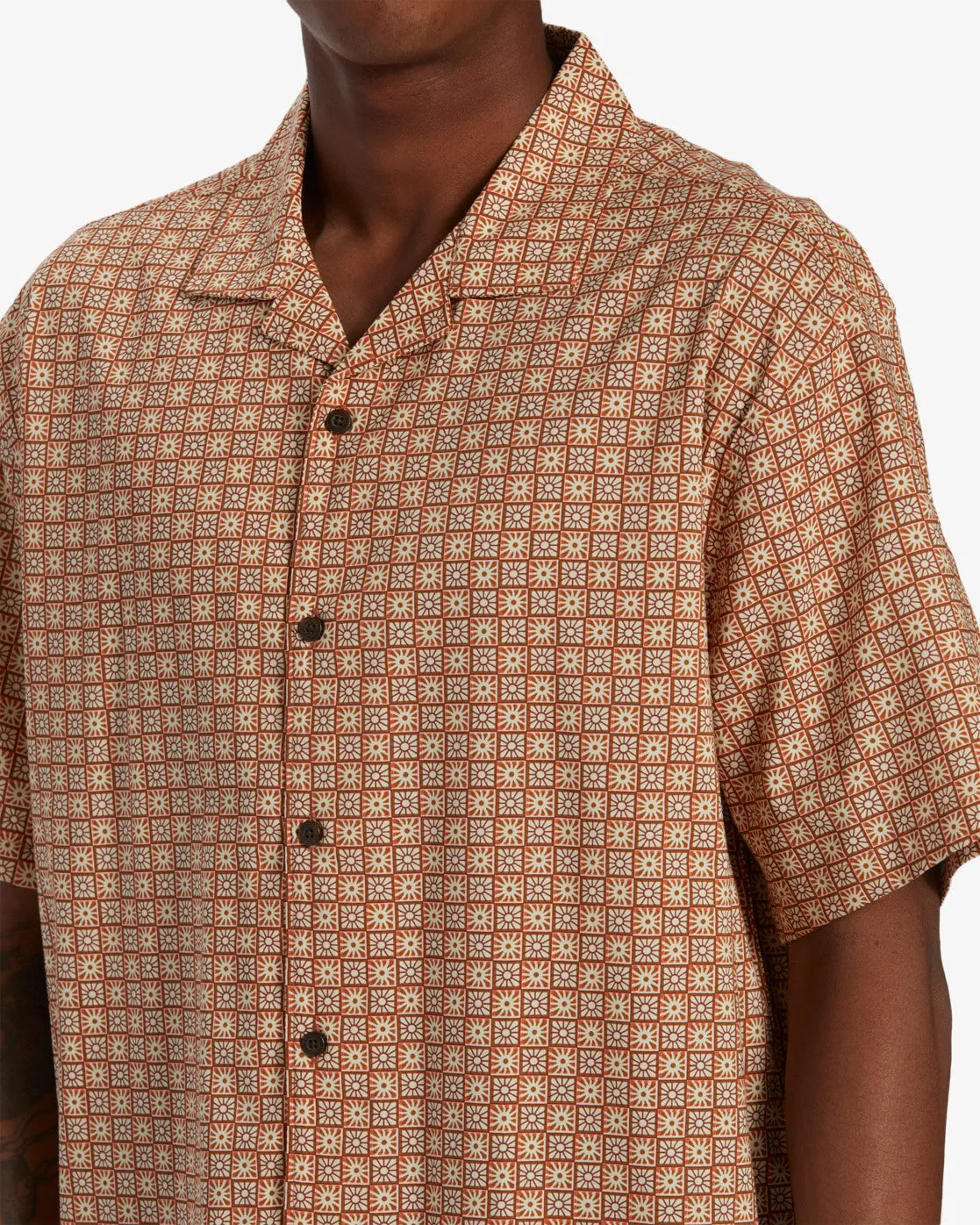 Sundays Vacay Short Sleeve Shirt - Mustard