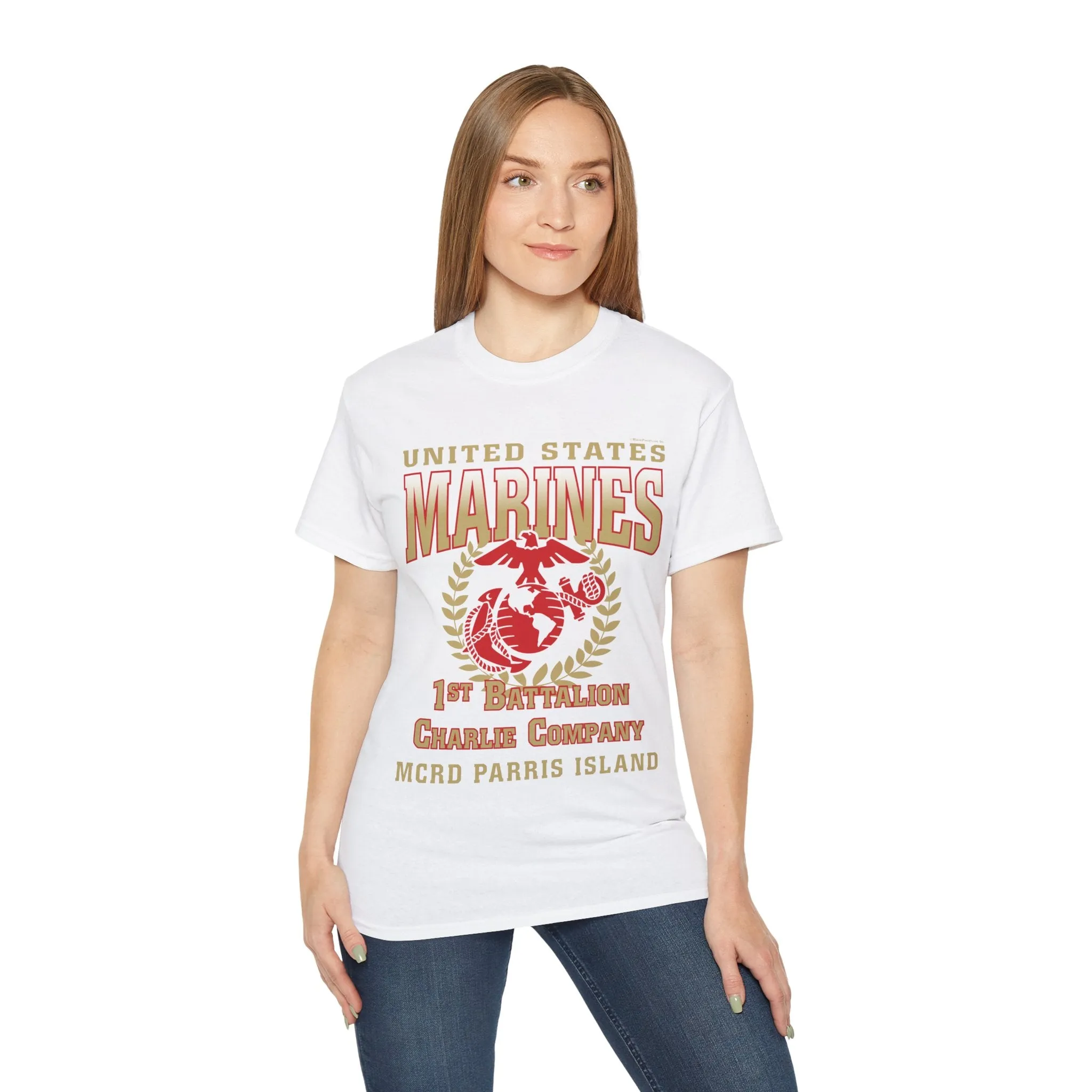 T-Shirt: Charlie Co. MCRD Parris Island (EGA, Blank Back)