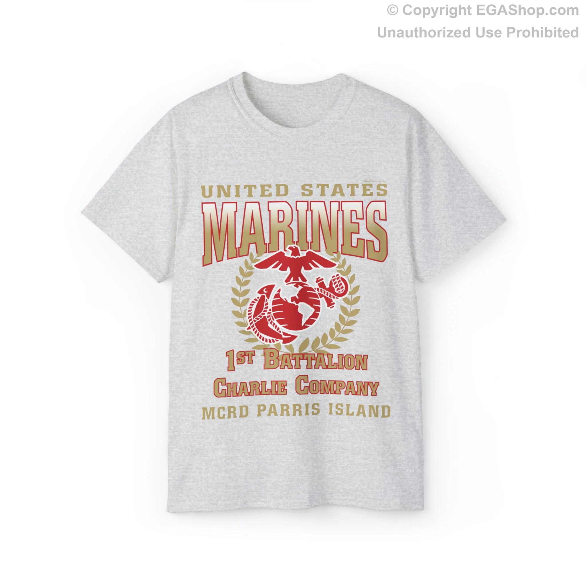 T-Shirt: Charlie Co. MCRD Parris Island (EGA, Blank Back)