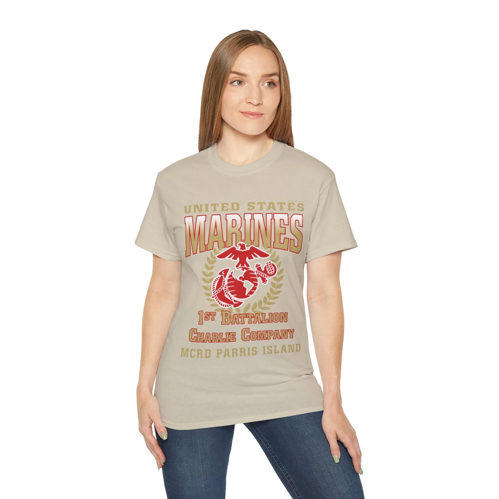 T-Shirt: Charlie Co. MCRD Parris Island (EGA, Blank Back)