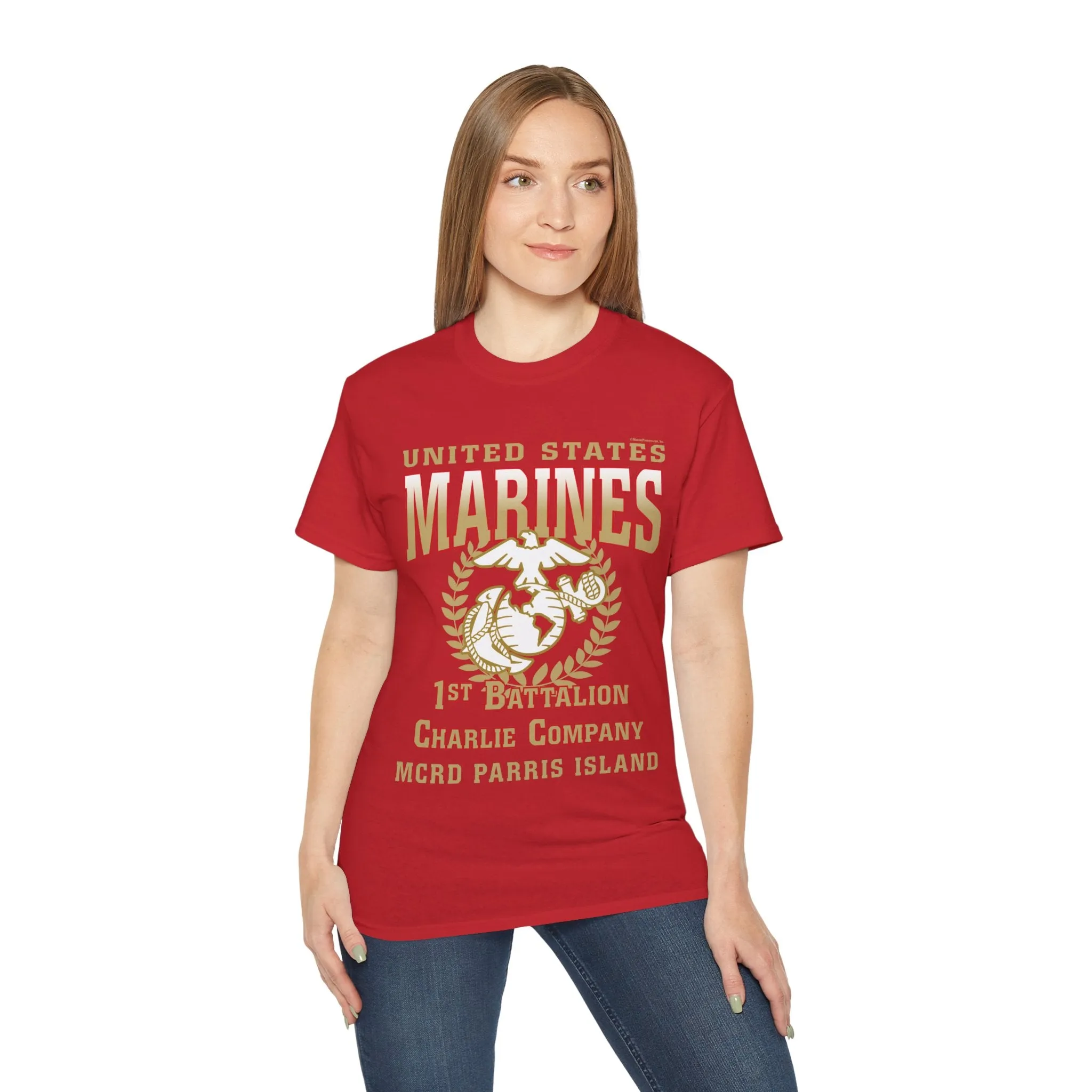 T-Shirt: Charlie Co. MCRD Parris Island (EGA, Blank Back)