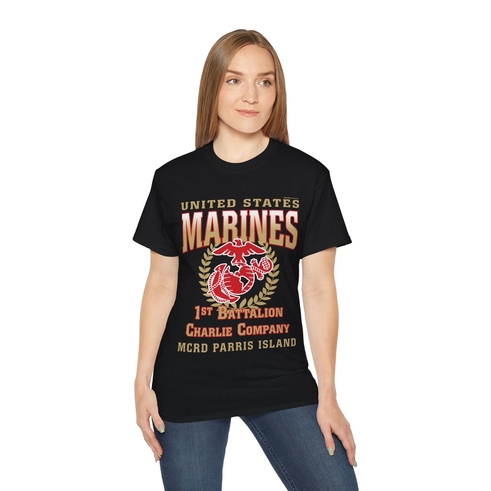 T-Shirt: Charlie Co. MCRD Parris Island (EGA, Blank Back)