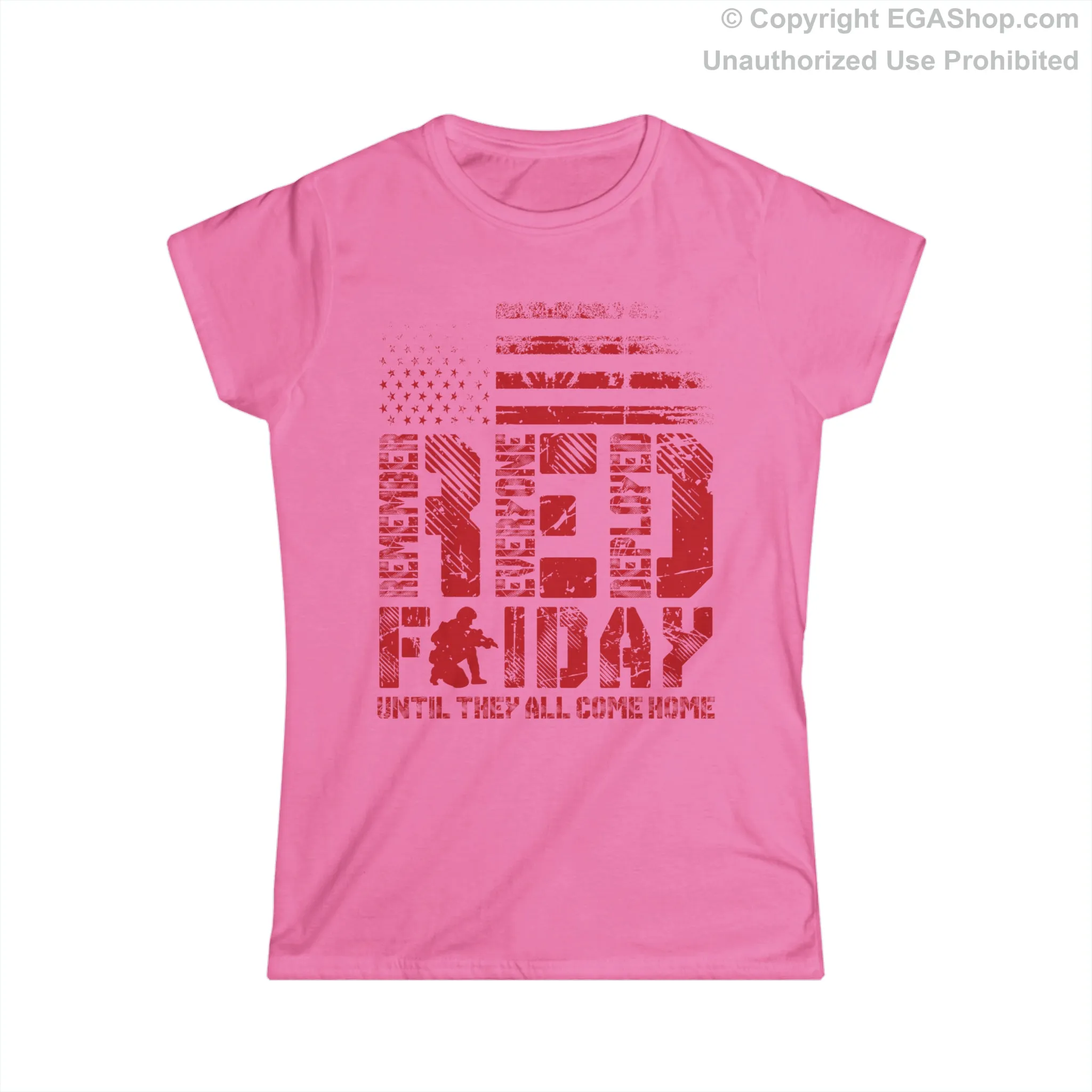 T-Shirt, Ladies Fit: Red Friday with Kneeling Service Member