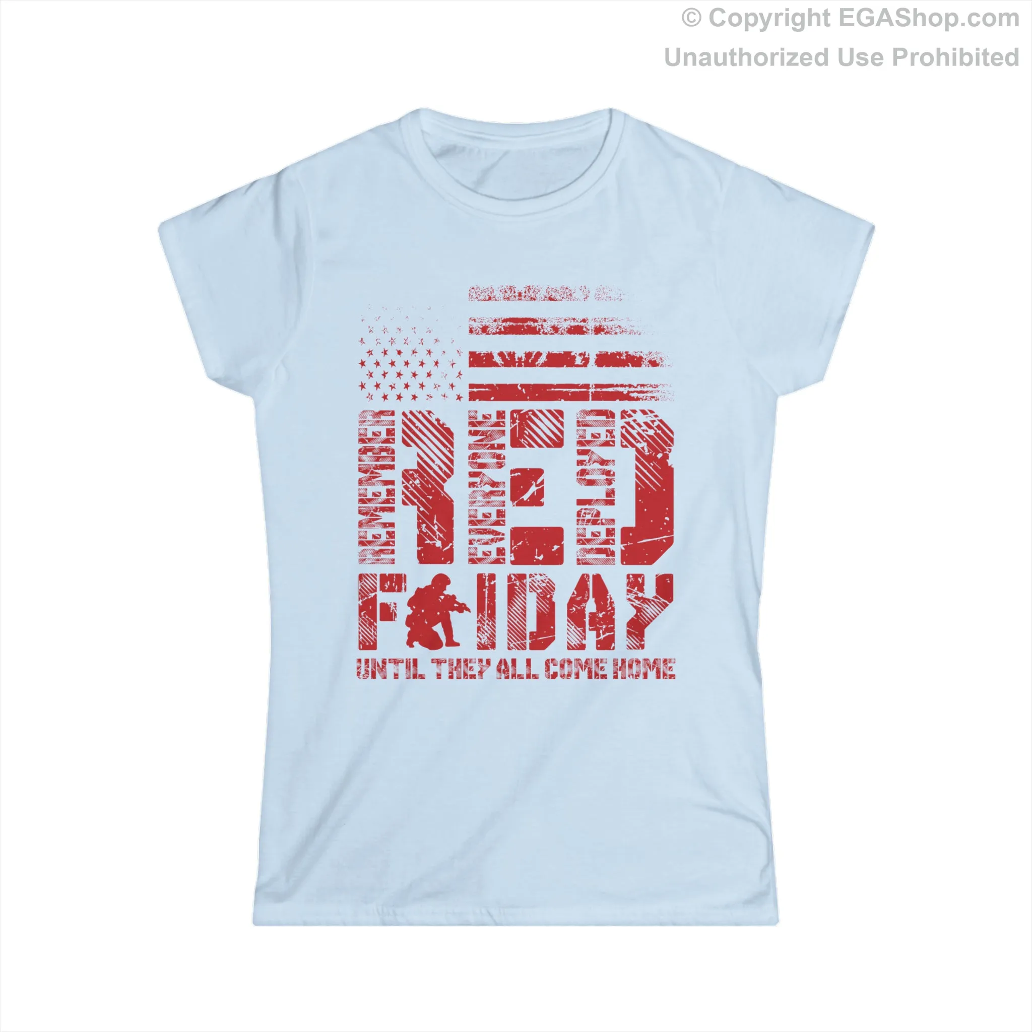 T-Shirt, Ladies Fit: Red Friday with Kneeling Service Member