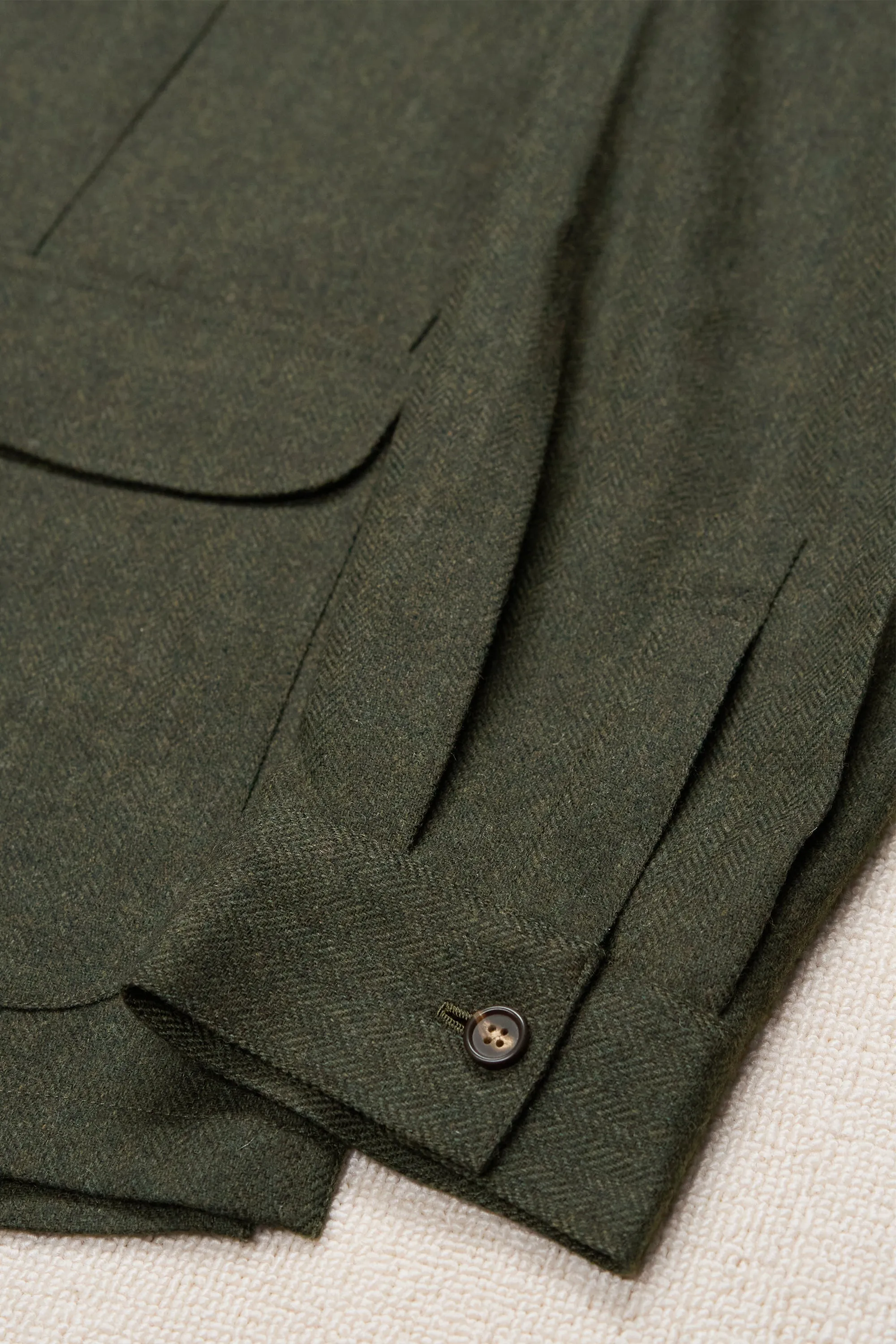 The Armoury Olive Wool Herringbone 44th St Jacket MTO