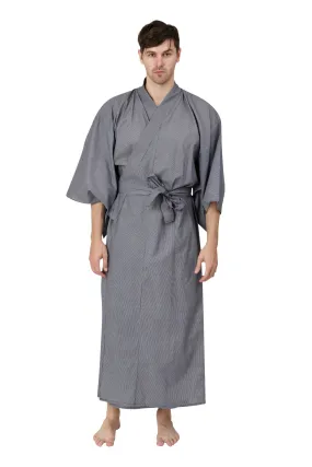 Thin Stripe Long Mens Cotton Yukata Kimono