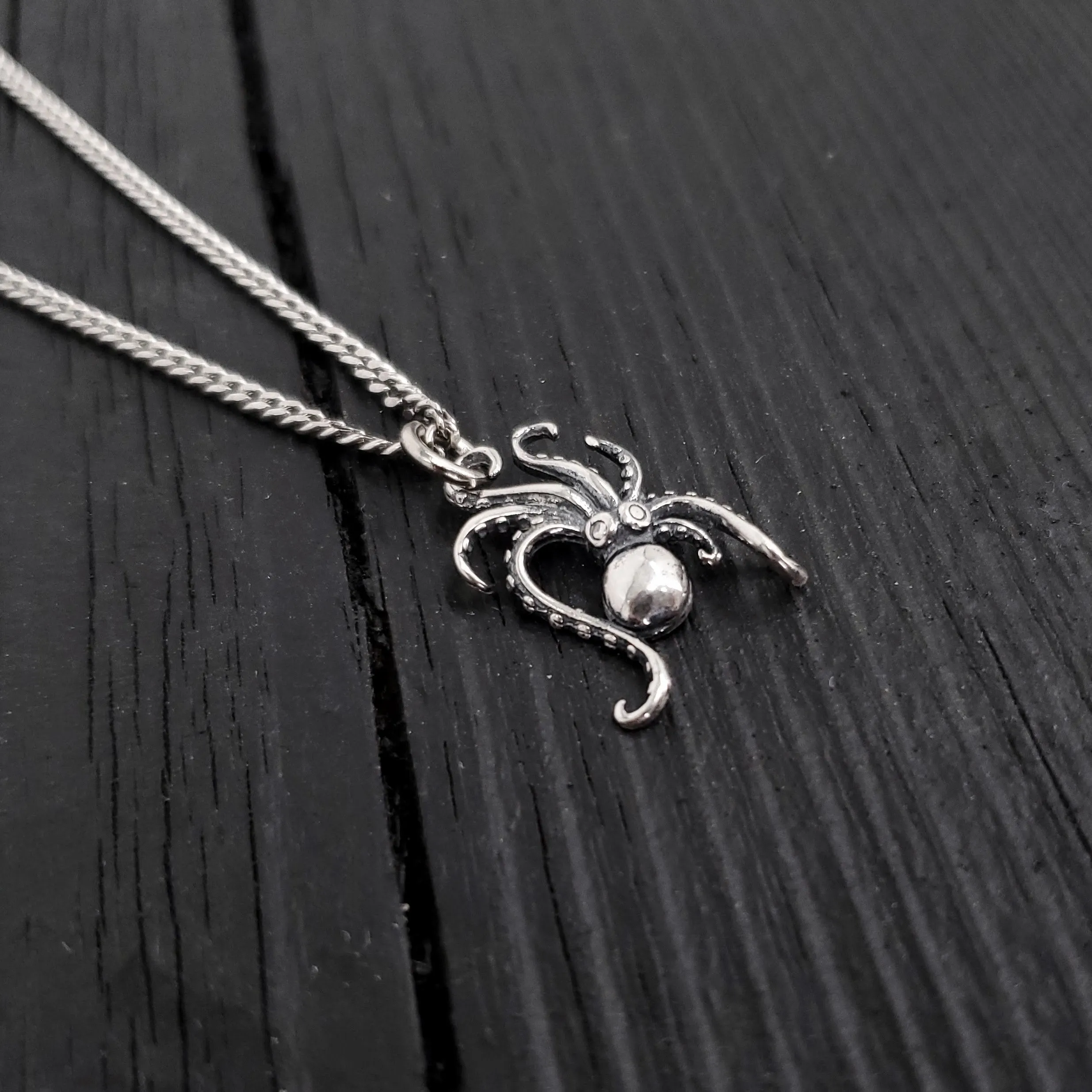 Tiny Octopus Charm Pendant Necklace