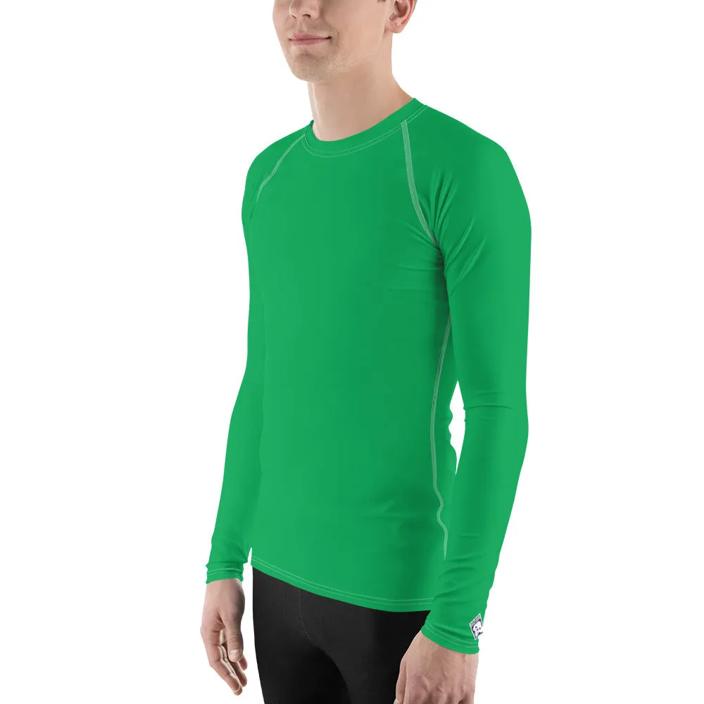 Urban Sophistication: Solid Color Rash Guard for Men - Jade