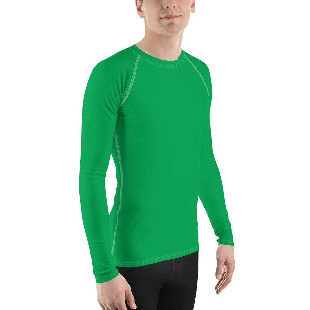 Urban Sophistication: Solid Color Rash Guard for Men - Jade