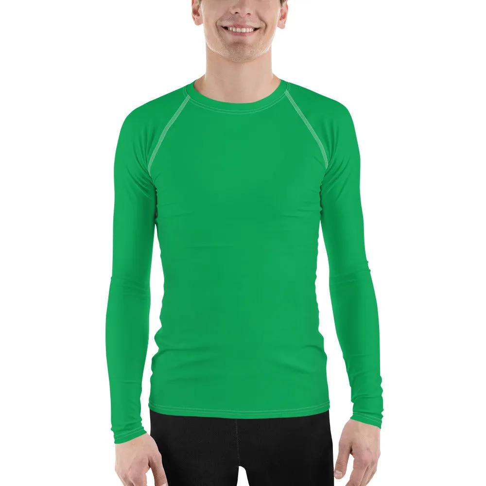 Urban Sophistication: Solid Color Rash Guard for Men - Jade