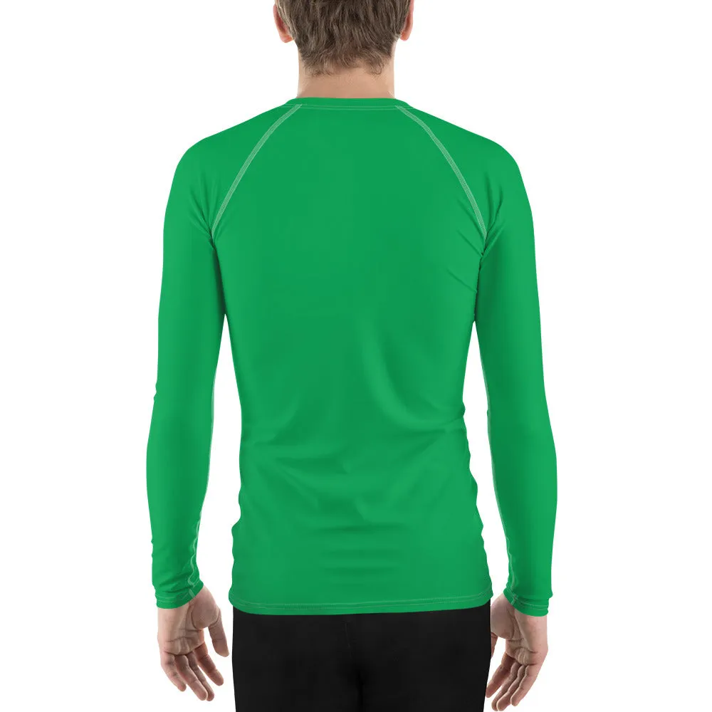 Urban Sophistication: Solid Color Rash Guard for Men - Jade