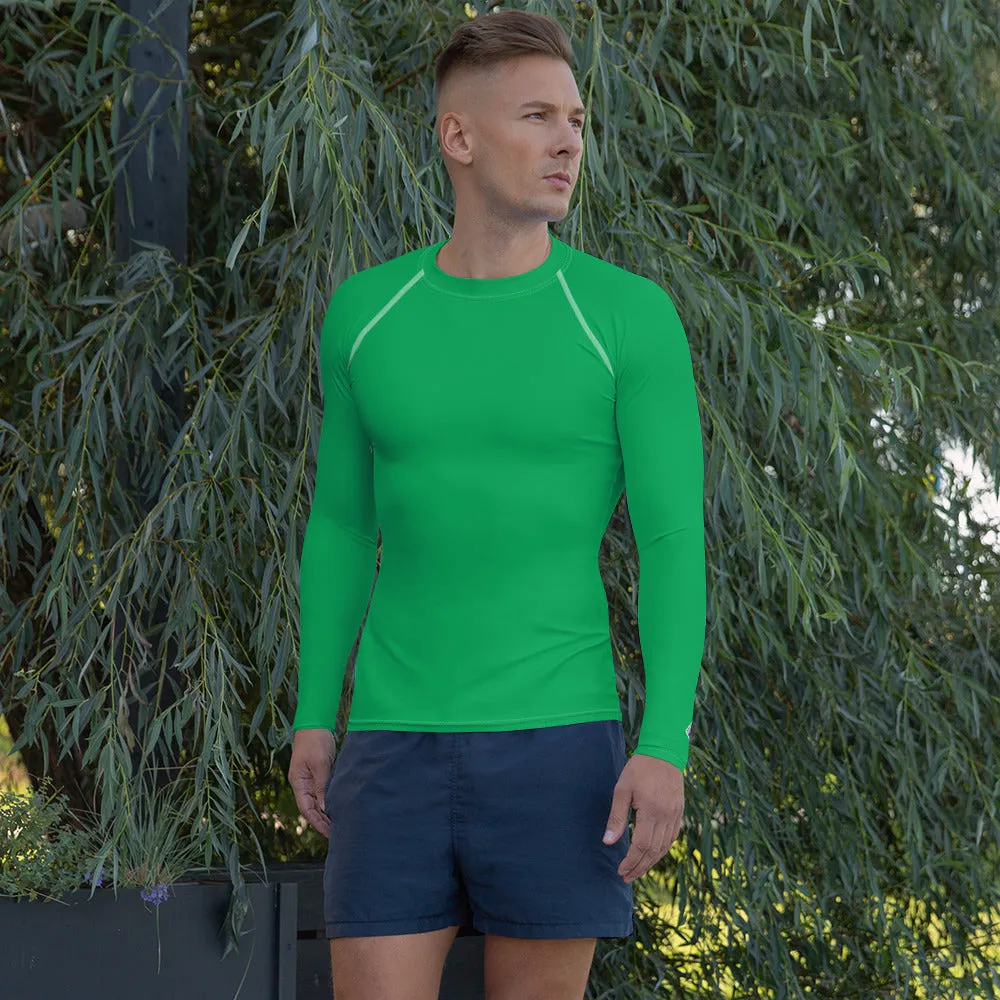 Urban Sophistication: Solid Color Rash Guard for Men - Jade