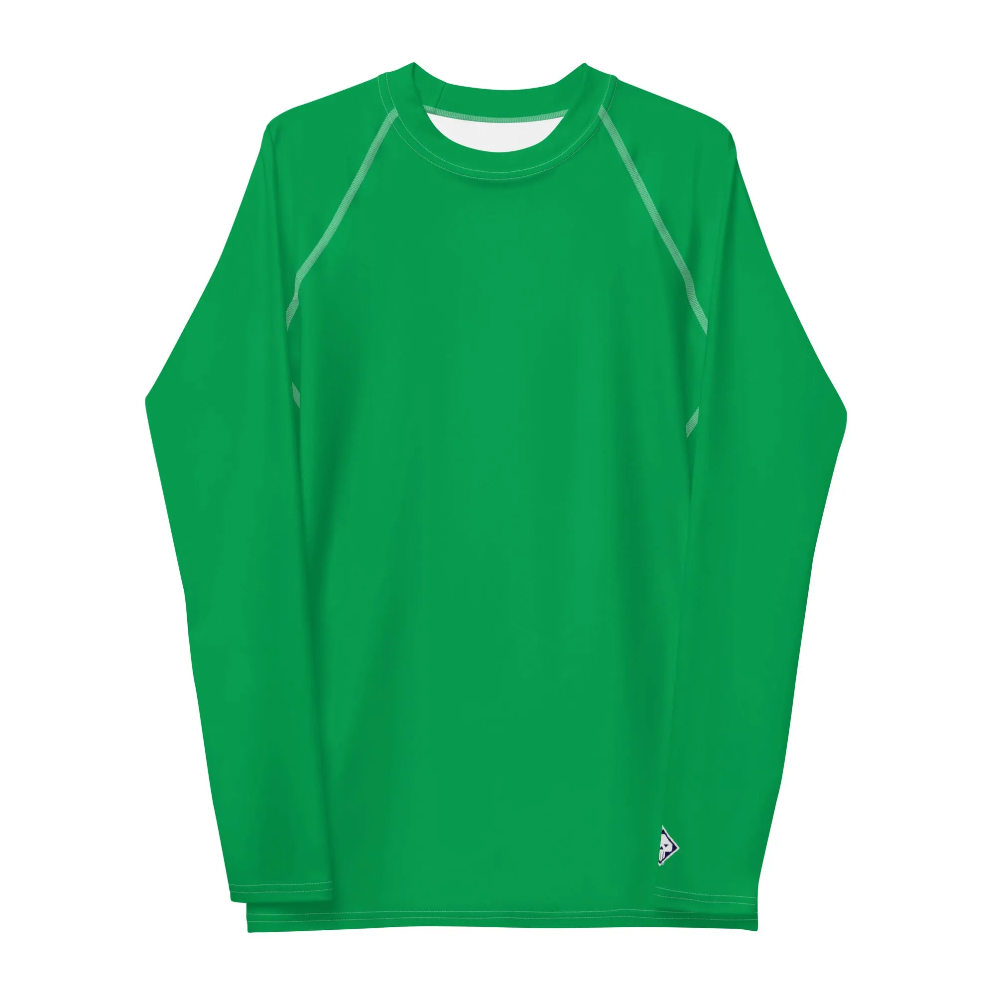 Urban Sophistication: Solid Color Rash Guard for Men - Jade