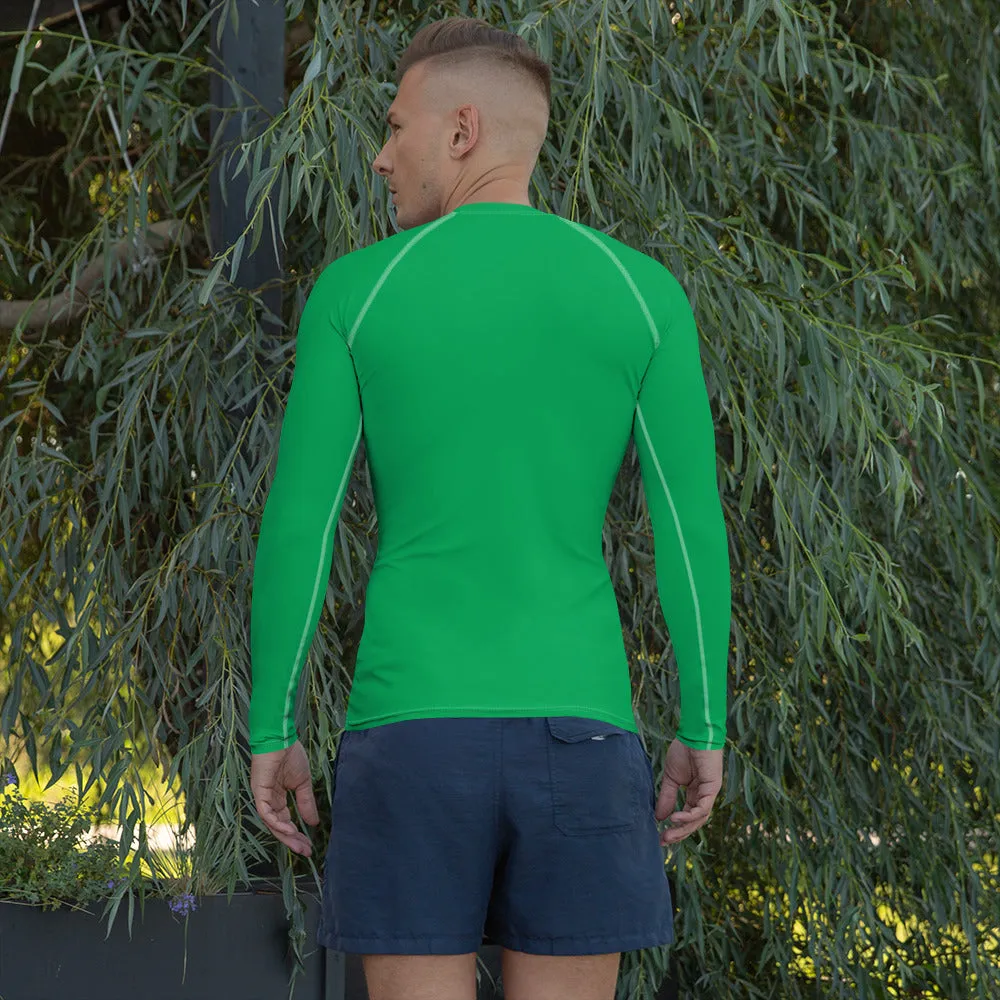 Urban Sophistication: Solid Color Rash Guard for Men - Jade