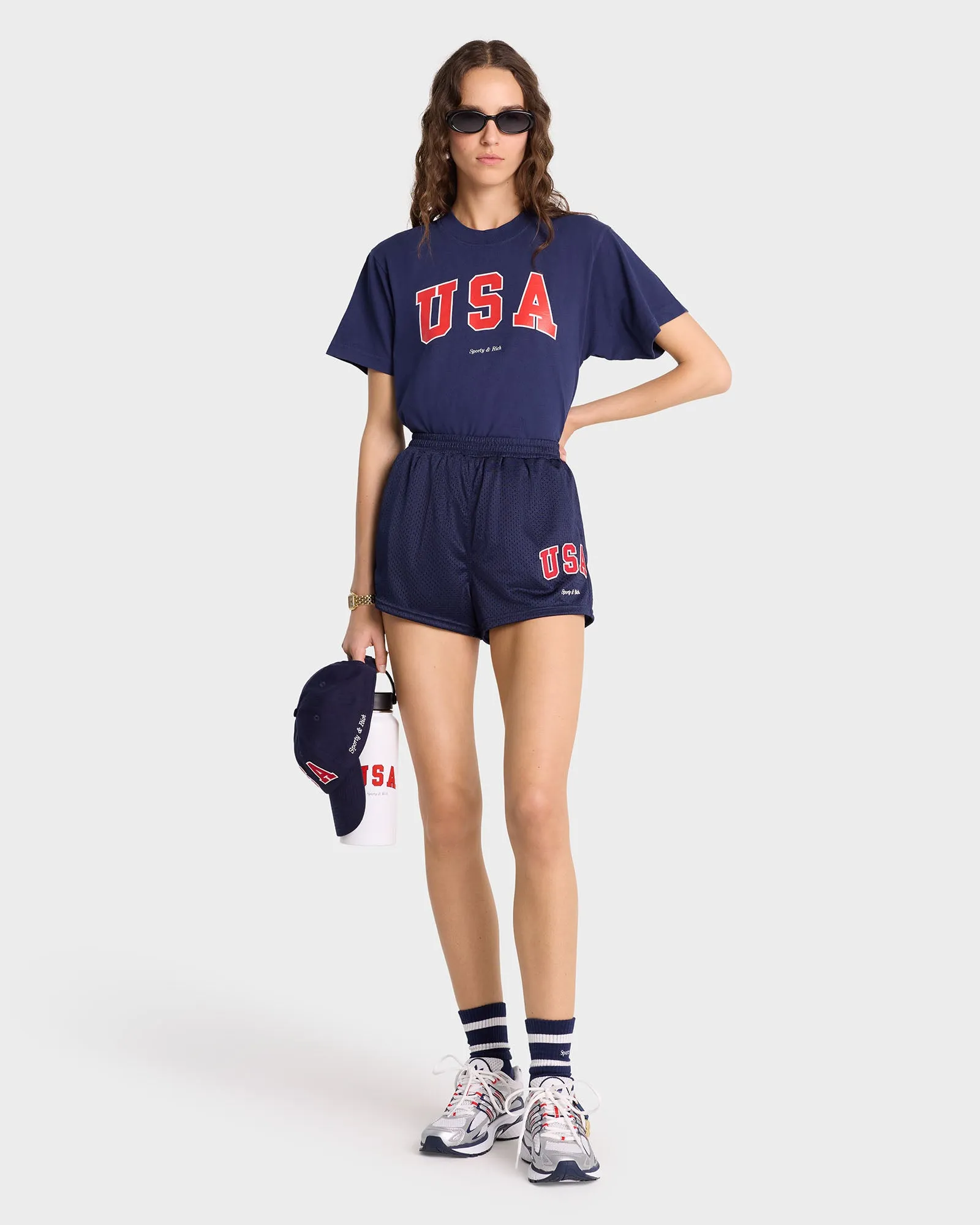 USA T-Shirt - Navy/Sports Red/White