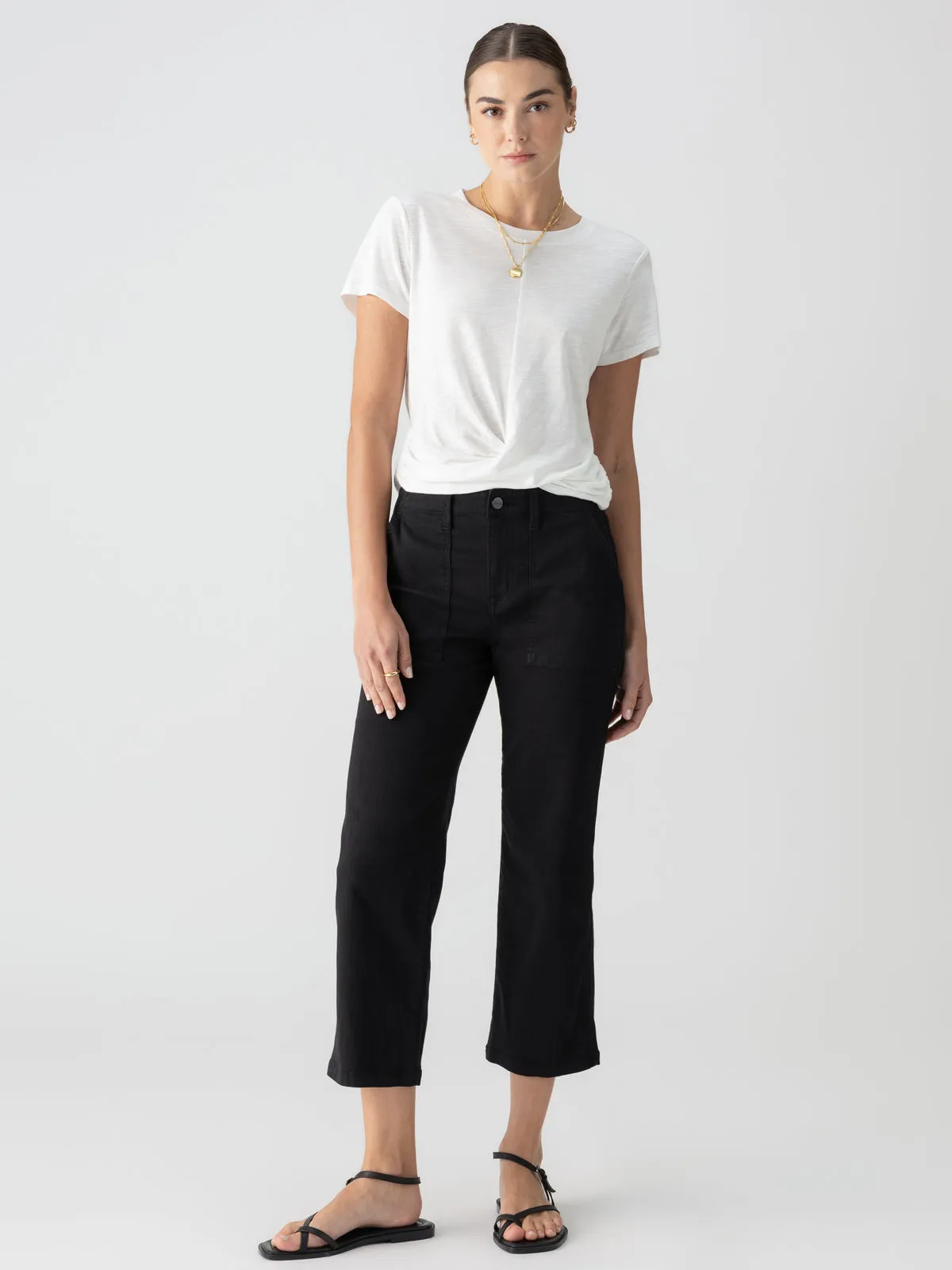 Vacation Crop High Rise Pant Black