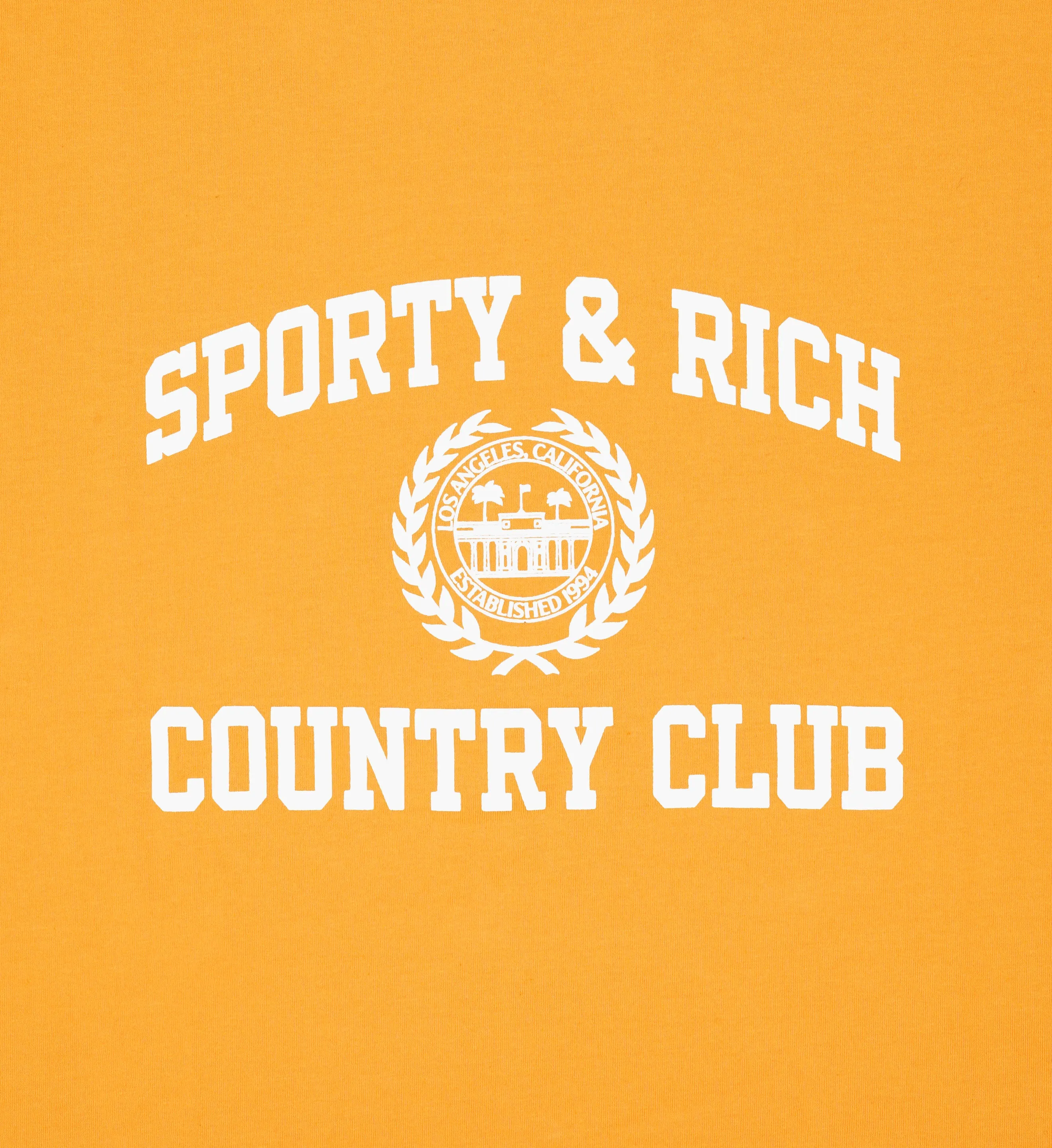 Varsity Crest Sports Tee - Faded Gold/White