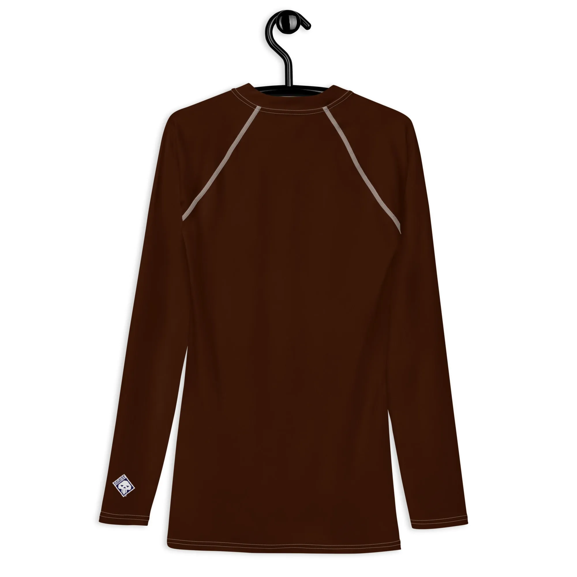 Versatile Vibes: Men's Solid Color Long Sleeve Rash Guard - Chocolate