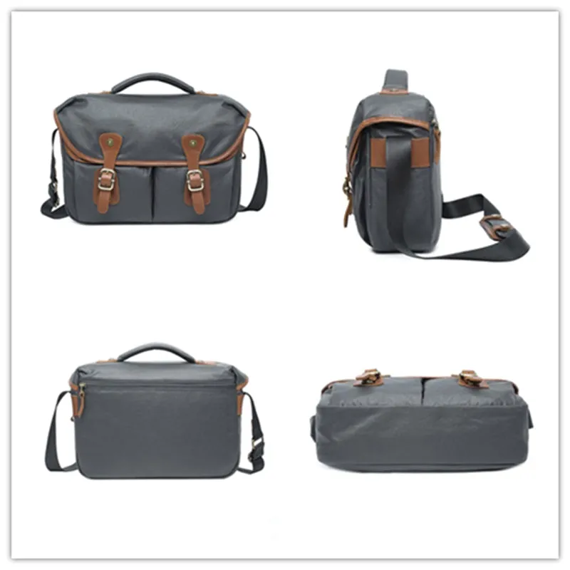 Waterproof Canvas Camera Bag Canvas DSLR Camera Shoulder Bag Vintage Messenger Bag