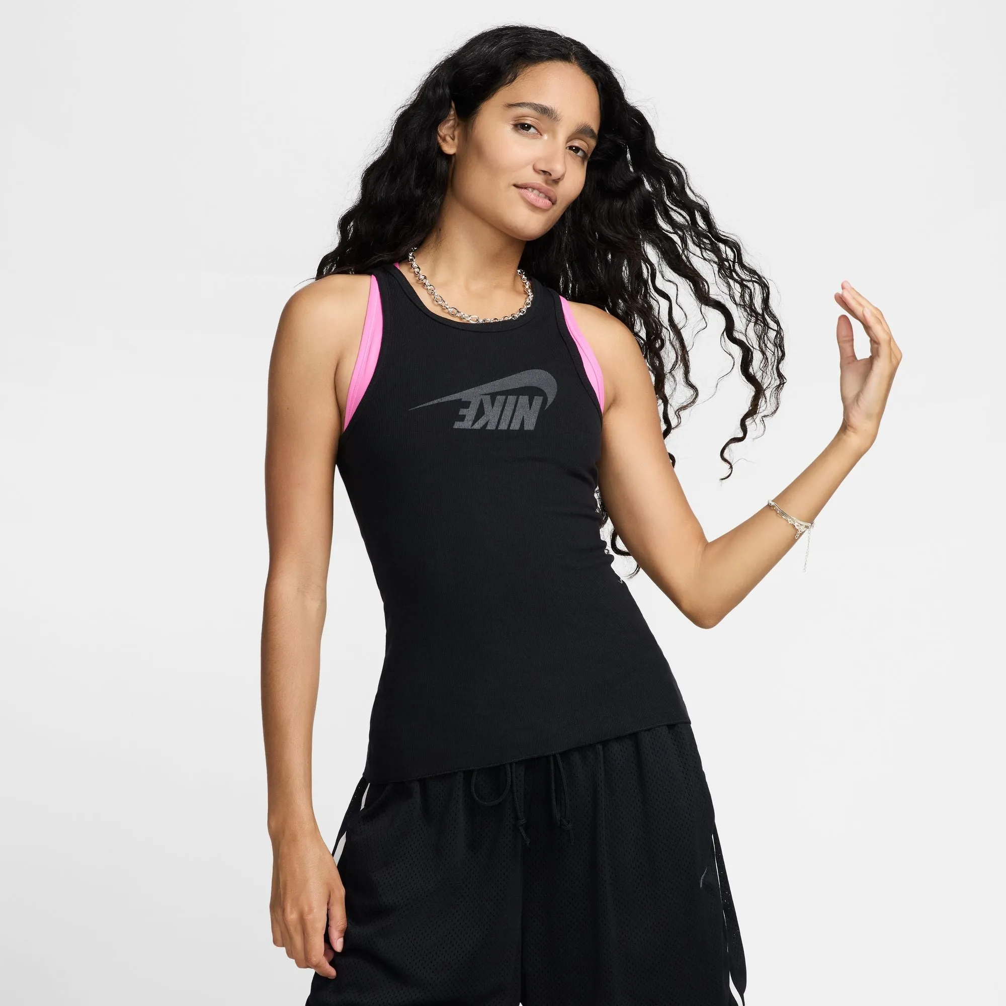 WMNS Nike Dance Rib Tank Top "Black"