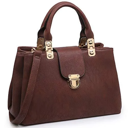 Women Solid Color Medium Top Handle Tote Bag Vegan Leather l Dasein