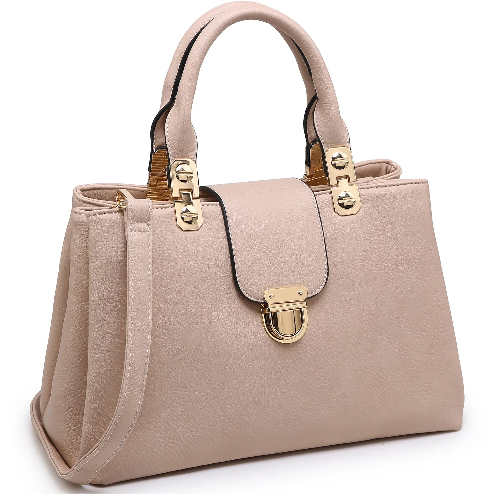 Women Solid Color Medium Top Handle Tote Bag Vegan Leather l Dasein