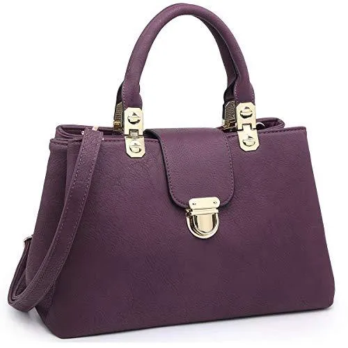 Women Solid Color Medium Top Handle Tote Bag Vegan Leather l Dasein