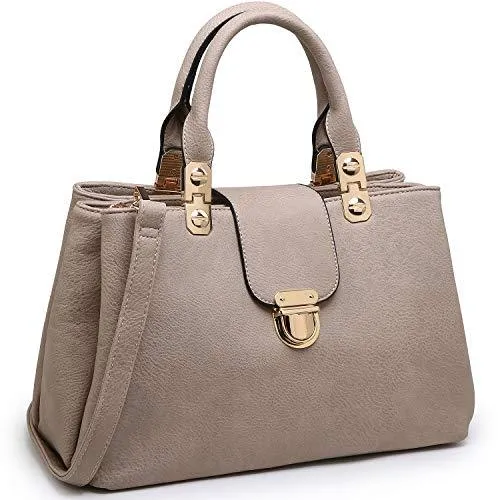 Women Solid Color Medium Top Handle Tote Bag Vegan Leather l Dasein