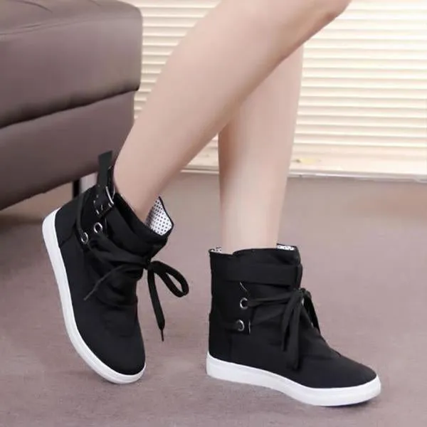 Women's Casual Belt Buckle Cross Strap Flats 08549181S