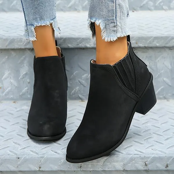 Women's Casual Retro Block Heel Ankle Boots 21222465S