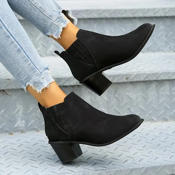 Women's Casual Retro Block Heel Ankle Boots 21222465S