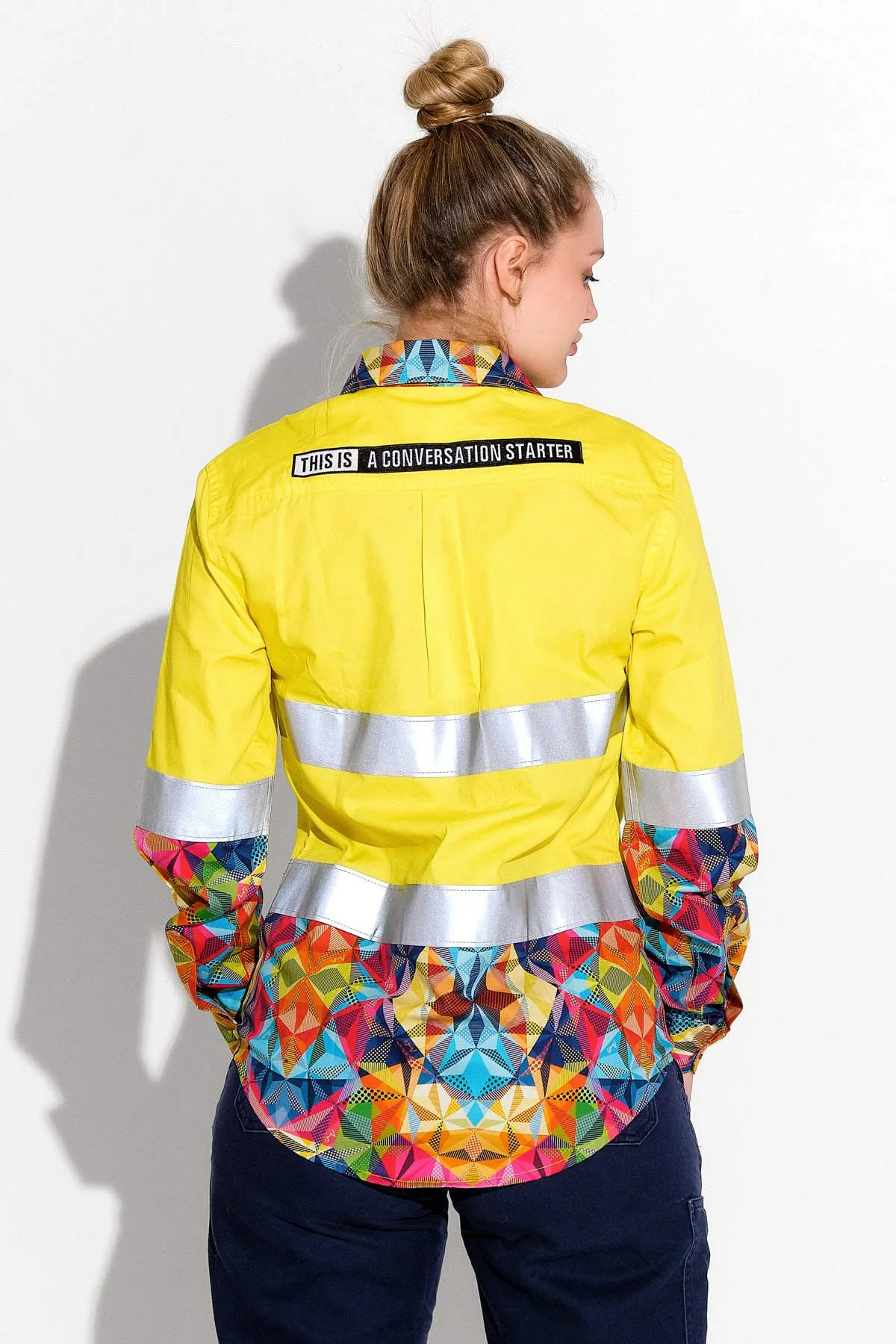 Women's Fractal Yellow Day/Night Hi Vis Workshirt