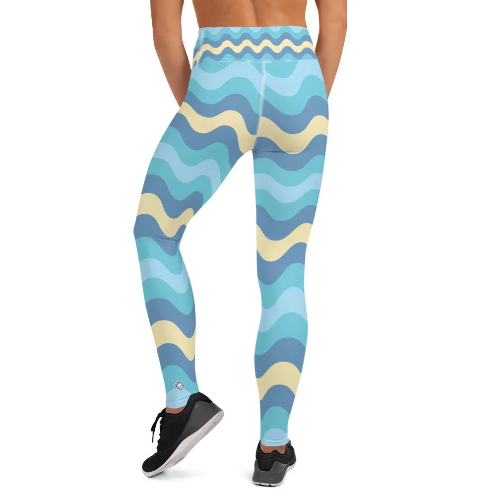 Women's High Waist Ripple Jersey Shore Leggings Tights