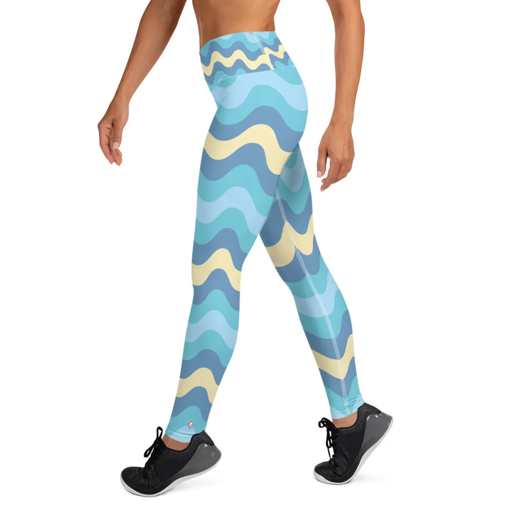 Women's High Waist Ripple Jersey Shore Leggings Tights