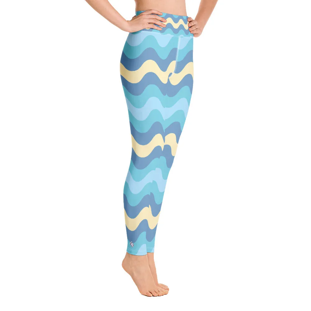 Women's High Waist Ripple Jersey Shore Leggings Tights