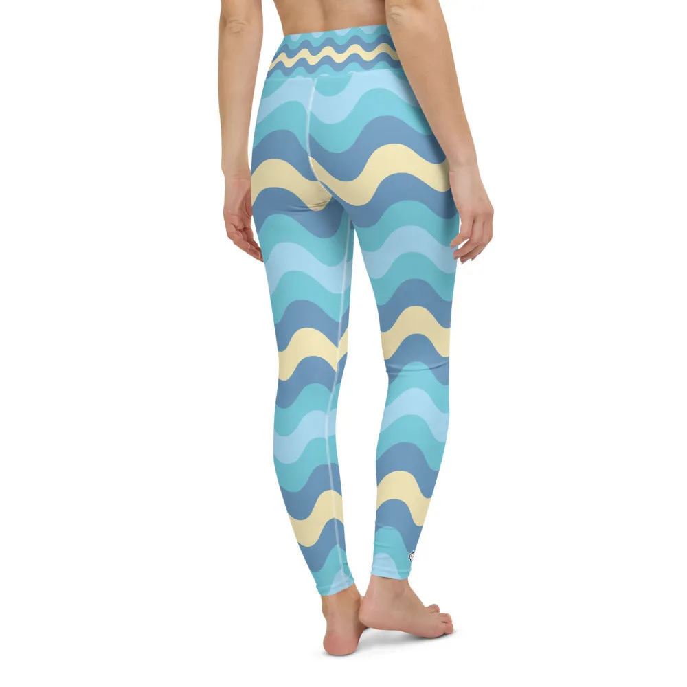 Women's High Waist Ripple Jersey Shore Leggings Tights