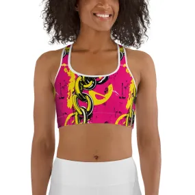 Women's Mile After Mile - Golden Chains 001 Racer Back Sports Bra