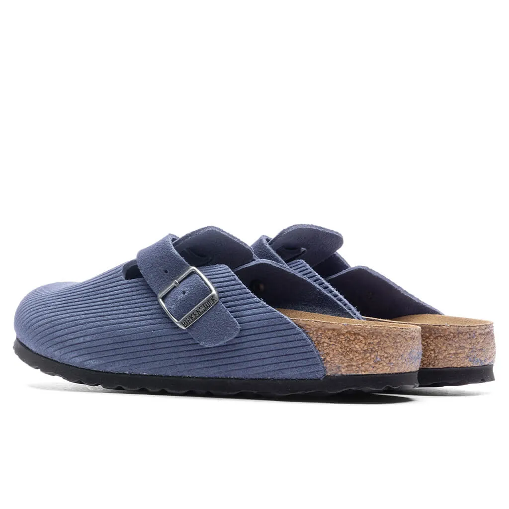 Women's Narrow Boston Suede Embossed - Indigo Blue