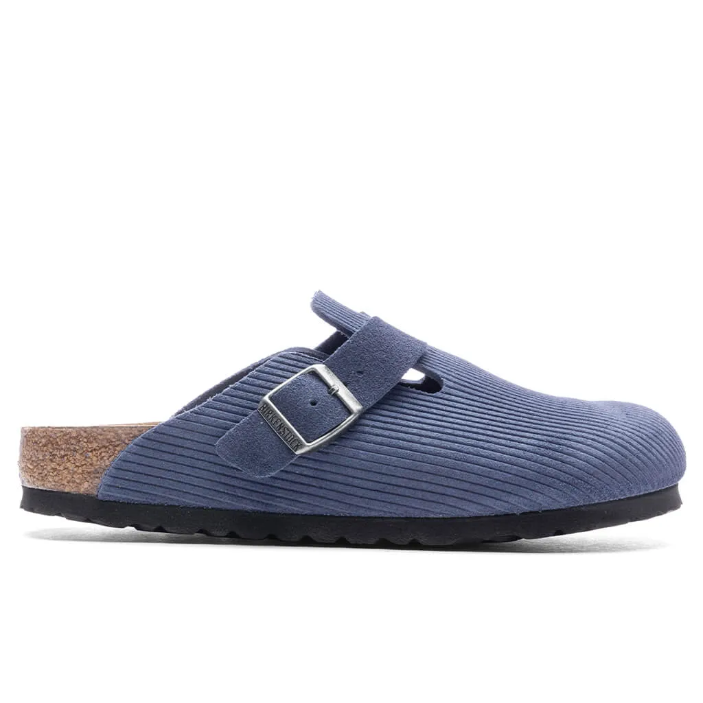 Women's Narrow Boston Suede Embossed - Indigo Blue