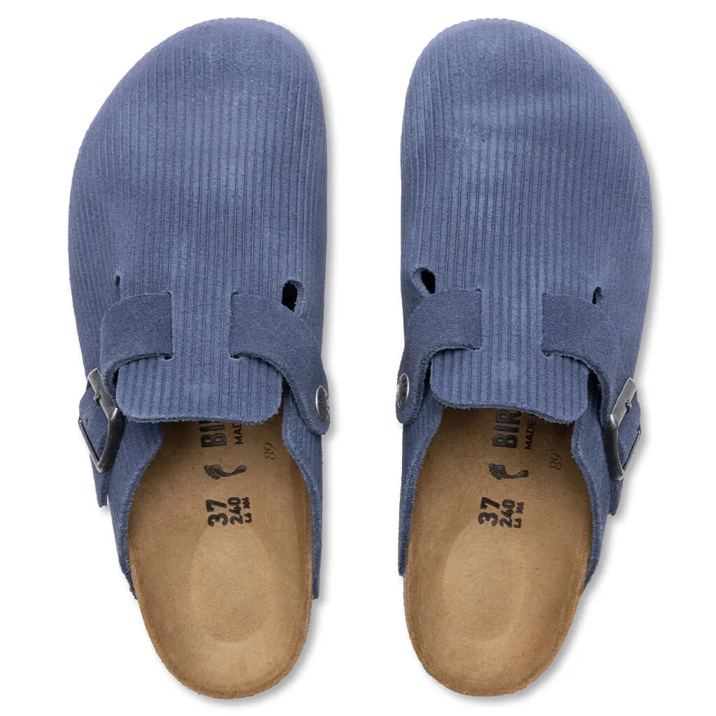 Women's Narrow Boston Suede Embossed - Indigo Blue