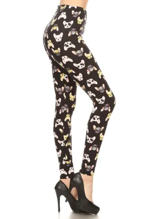 Women's Plus French Bulldog Animal Pattern Printed Leggings