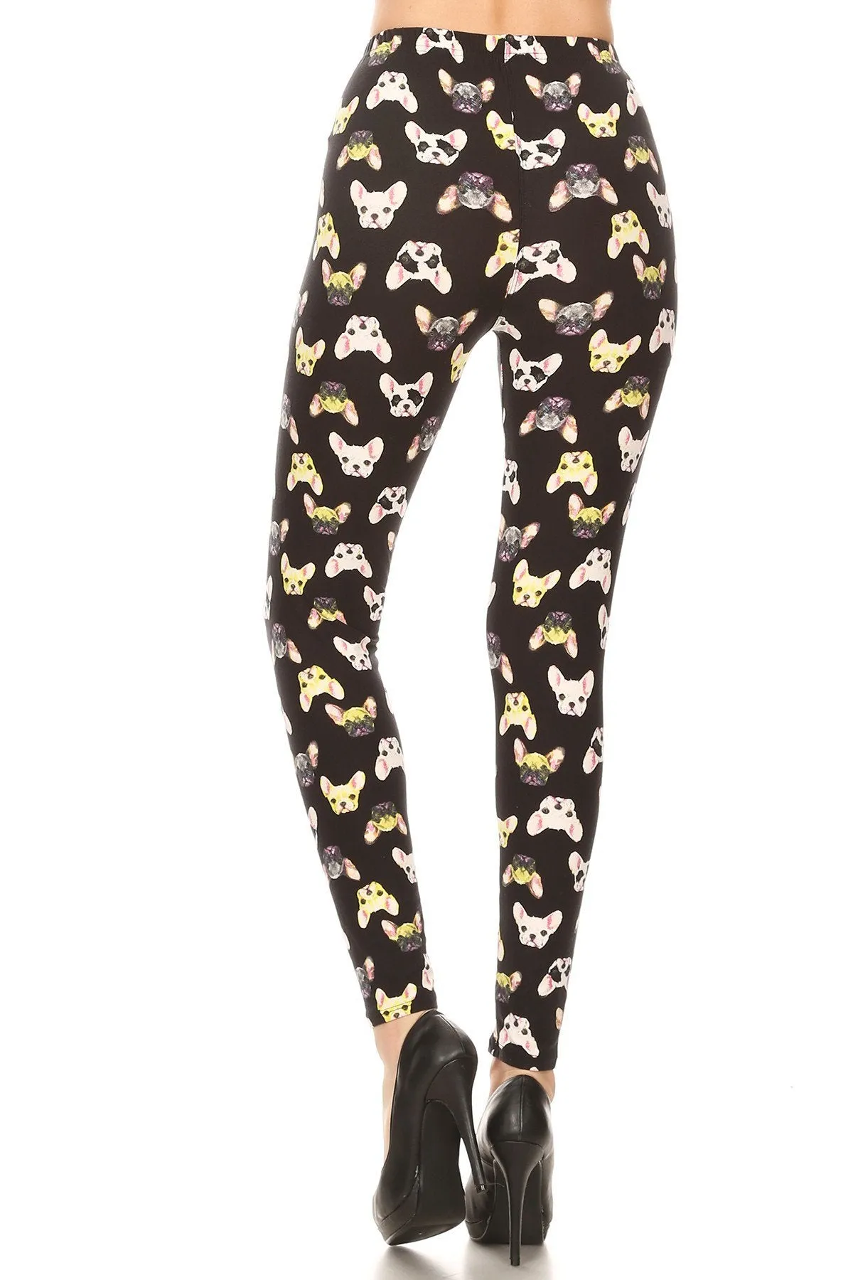 Women's Plus French Bulldog Animal Pattern Printed Leggings