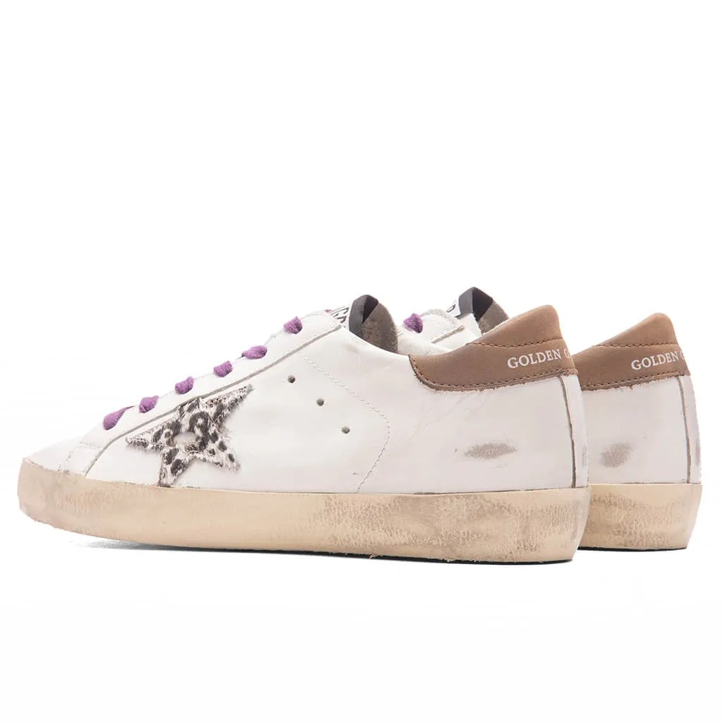 Women's Super-Star Sneakers - White/Beige Brown Leo/Brown