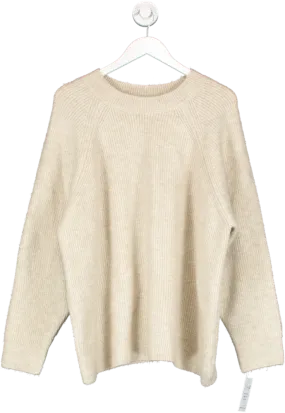 ZARA Beige Plain Textured Knit Sweater UK L