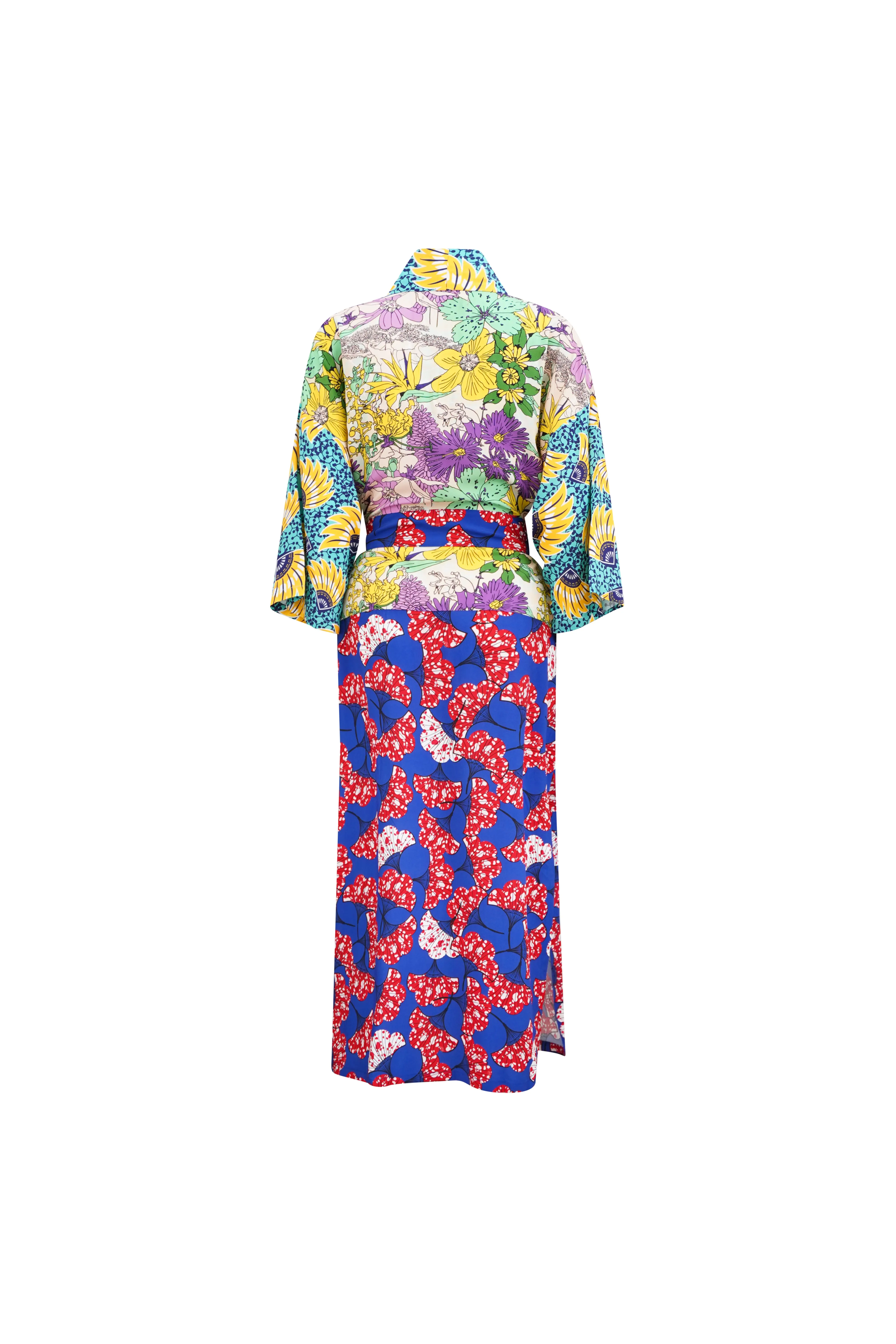 Zola Long Afromono Kimono - In Living Colours Print | ILC OA OG